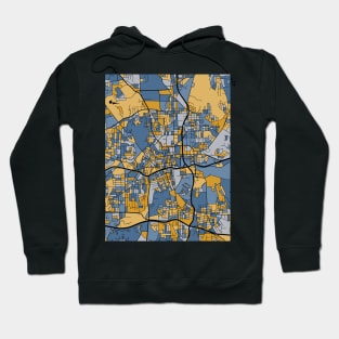 Winston-Salem Map Pattern in Blue & Gold Hoodie